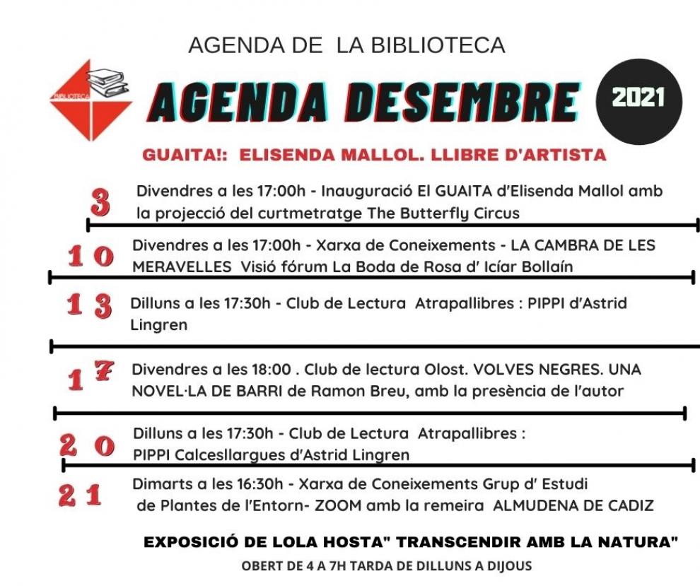 Agenda d'activitats al Centre Cívic desembre 2021